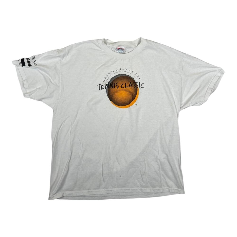 Vintage Gritman Vandal Tennis Classic T-Shirt Mens XL White Idaho College 1998